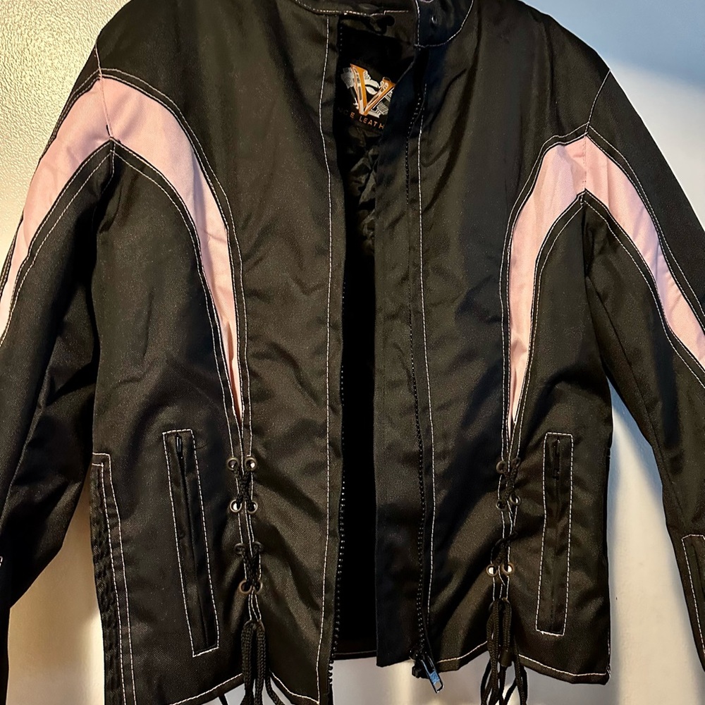 Vance Leathers Pink and Black Motorcycle Jacket